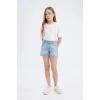 Defacto B5037 Mavi Kız Çocuk Jean Şort