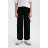 Defacto D7373 DENIM Kız Çocuk Wide Leg Kargo Geniş Paça Jean Pantolon