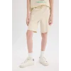 Defacto B5868 Bej Erkek Çocuk Beli Lastikli Kargo Cepli Şort