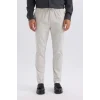 Defacto Z9933 Gri %100 Pamuk Yazlık Jogger Chino Pantolon Beli Bağcıklı Cepli Düz Paça