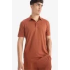 Defacto E1222 Kahve Slim Fit Dar Kesim Dokulu Kısa Kollu Krinkıl Polo Tişört