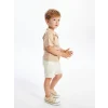LCW Kids Bej Beli Lastikli Basic Erkek Bebek Şort