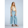 Defacto D7102 Mavi Kız Çocuk Culotte Geniş Paça Jean Pantolon