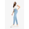 Defacto D8181 İndigo Anna Skinny Fit Yüksek Bel Düz Paça Uzun Jean Taş Yıkama Pantolon