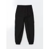 LCW Kids Siyah Beli Lastikli Kız Çocuk Kargo Jogger Pantolon