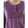 LCW Grace Mor Bağlamalı Yaka Nakışlı Kadın Bluz