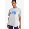 Defacto Z3128 Gri DeFactoFit NBA Wordmark Boxy Fit Bisiklet Yaka Kısa Kollu Tişört