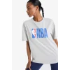 Defacto Z3128 Gri DeFactoFit NBA Wordmark Boxy Fit Bisiklet Yaka Kısa Kollu Tişört