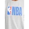 Defacto Z3128 Gri DeFactoFit NBA Wordmark Boxy Fit Bisiklet Yaka Kısa Kollu Tişört