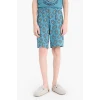 Defacto D9989 Mavi Erkek Çocuk Pijama Takımı Baskılı Kısa Kollu Üst Desenli Şort