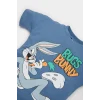 Defacto E7693 Mavi Erkek Bebek Looney Tunes 2li Takım Kısa Kollu Tişört Şort