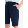 Defacto C2955 Lacivert Erkek Çocuk Cepli Basic Düz Gabardin Şort