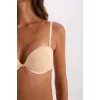 Defacto T8481 Bej Micro Kaplı Full Push Up Straplez Sütyen-Fall in Love