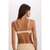 Defacto T8481 Bej Micro Kaplı Full Push Up Straplez Sütyen-Fall in Love