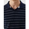XSIDE Lacivert Polo Yaka Çizgili Erkek Dokulu Tişört