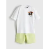 LCW Kids Beyaz Mickey Mouse Baskılı Erkek Çocuk Tişört ve Şort 2li