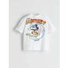 LCW Kids Beyaz Mickey Mouse Baskılı Erkek Çocuk Tişört ve Şort 2li