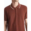 LC WAIKIKI Kahverengi Polo Yaka Kısa Kollu Erkek Tişört