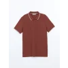 LC WAIKIKI Kahverengi Polo Yaka Kısa Kollu Erkek Tişört