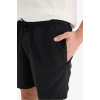 Defacto E4736 Siyah Regular Fit File Astarlı Diz Üstü Deniz Şortu
