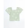 LCW Kids Yeşil Kare Yaka Kız Çocuk Bluz ve Pantolon