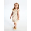 LCW baby Ekru Bisiklet Yaka Çiçekli Kız Bebek Bluz ve Şort 2li