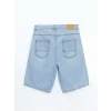 LCW Kids Indigo Beli Ayarlanabilir Lastikli Erkek Çocuk Jean Şort