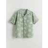 LCW Kids Yeşil Desenli Erkek Çocuk Gömlek