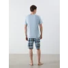 LC WAIKIKI Mavi Standart Kalıp Erkek Şortlu Pijama Takımı