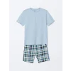 LC WAIKIKI Mavi Standart Kalıp Erkek Şortlu Pijama Takımı
