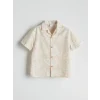 LCW Kids Bej Resort Yaka Baskılı Erkek Çocuk Gömlek
