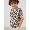 LCW Kids Gri Regular Fit Baskılı Erkek Çocuk Gömlek