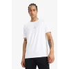 Defacto C9268 Beyaz DeFactoFit Standart Fit Bisiklet Yaka Baskılı Esnek Kumaş Sporcu Kısa Kollu Tişört