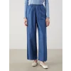 LCW Modest Indigo Beli Lastikli Wideleg Kadın Jean Pantolon
