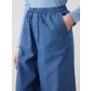 LCW Modest Indigo Beli Lastikli Wideleg Kadın Jean Pantolon