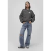 Mavi 1S10100-85143 Mavi Logo Baskılı Çizgili Siyah Sweatshirt