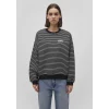 Mavi 1S10100-85143 Mavi Logo Baskılı Çizgili Siyah Sweatshirt