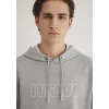 Mavi 065606-28387 Mavi Logo Baskılı Kapüşonlu Gri Sweatshirt