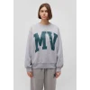 Mavi 1S10147-80196 MV Logo Baskılı Gri Sweatshirt