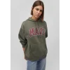 Mavi 1600361-71581 Mavi Logo Baskılı Kapüşonlu Haki Sweatshirt