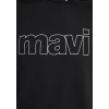 Mavi 065606-900 Mavi Logo Baskılı Kapüşonlu Siyah Sweatshirt