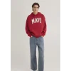 Mavi 067149-86417 Mavi Logo Baskılı Kapüşonlu Kırmızı Sweatshirt