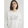 Mavi 1611192-70057 Mavi Logo Baskılı Beyaz Sweatshirt