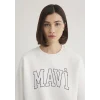 Mavi 1611192-70057 Mavi Logo Baskılı Beyaz Sweatshirt