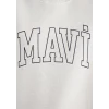 Mavi 1611192-70057 Mavi Logo Baskılı Beyaz Sweatshirt