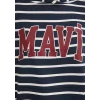 Mavi 1S10118-81518 Mavi Logo Baskılı Lacivert Çizgili Sweatshirt