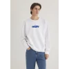 Mavi 0610925-620 Miav Baskılı Beyaz Sweatshirt
