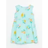 LCW Kids Turkuaz Bisiklet Yaka Baskılı Kız Bebek Elbise