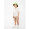 LCW baby Ekru Bisiklet Yaka Kısa Kollu Erkek Bebek Tişört ve Şort 2li Takım