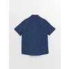 LCW Kids Lacivert Desenli Kısa Kollu Erkek Çocuk Gömlek